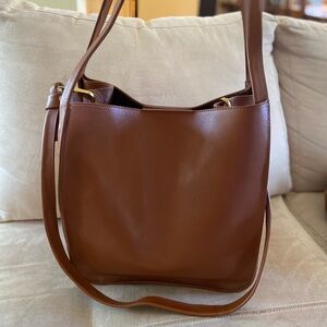 Madewell Sydney Tan Leather Shoulder Bag Tote